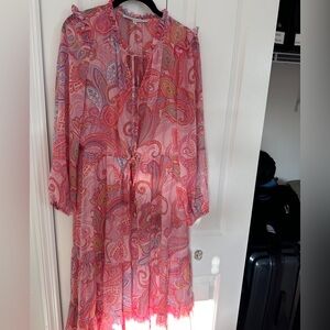 Julia Jordan Pink and Orange Paisley Dress - Size 8